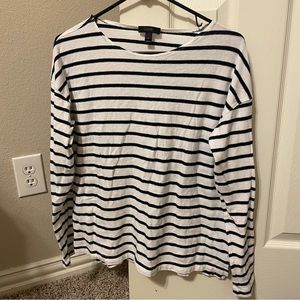 Women’s small J Crew stripped black and white long sleeve top